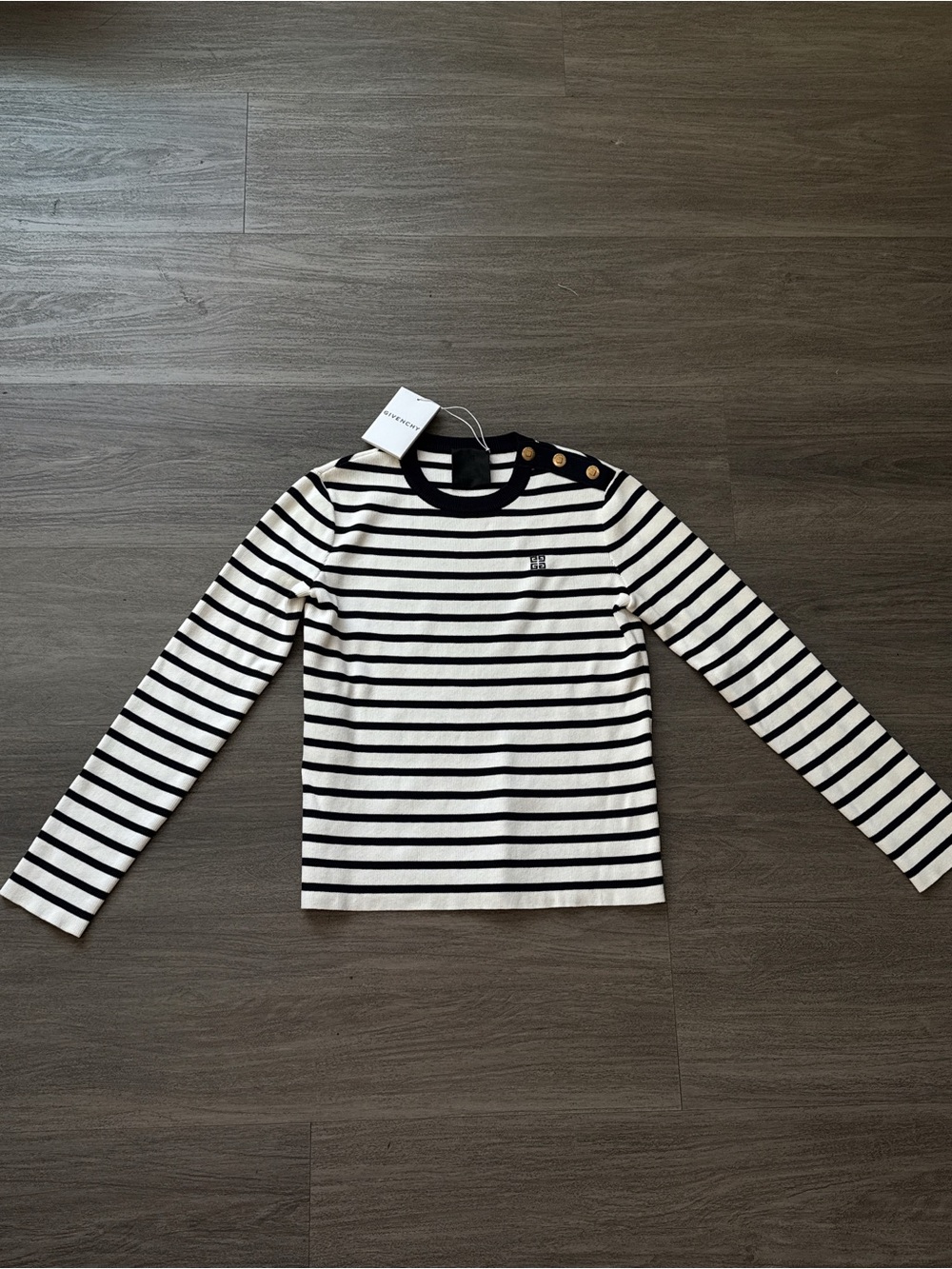 Givenchy Striped Long-Sleeve Top - Black & White